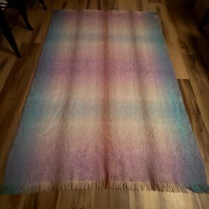 Multicolor Gradient Mohair wool throw